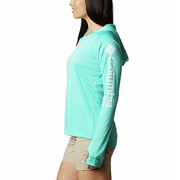 Columbia PFG Tidal Tee Hoodie Dolphin / White Logo Omni-Wick Size XL - Picture 2 of 8